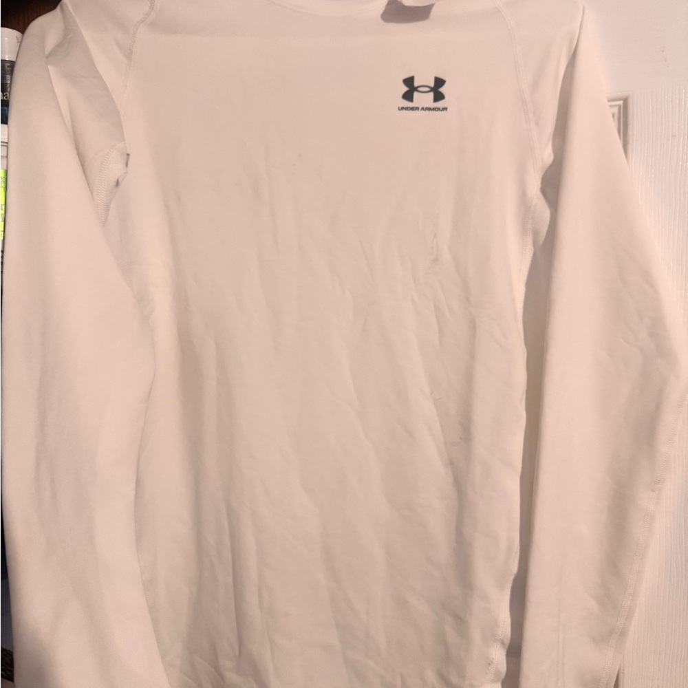Under Armour White Long Sleeve Performance Tee